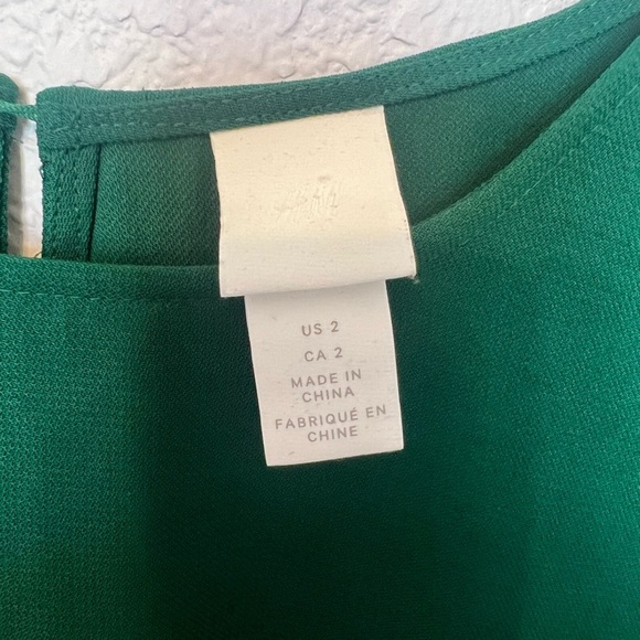 H&M SZ 2 Green Lace Sleeve Dress - Picture 11 of 13